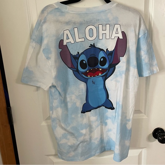 Disney Stitch Blue and White Aloha Teen Tee - Picture 6 of 8